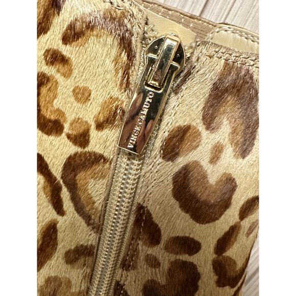 Vince Camuto Womens Ambind Ankle Boots Stiletto Cow Hair Leopard Zip Up 8M - Picture 11 of 15